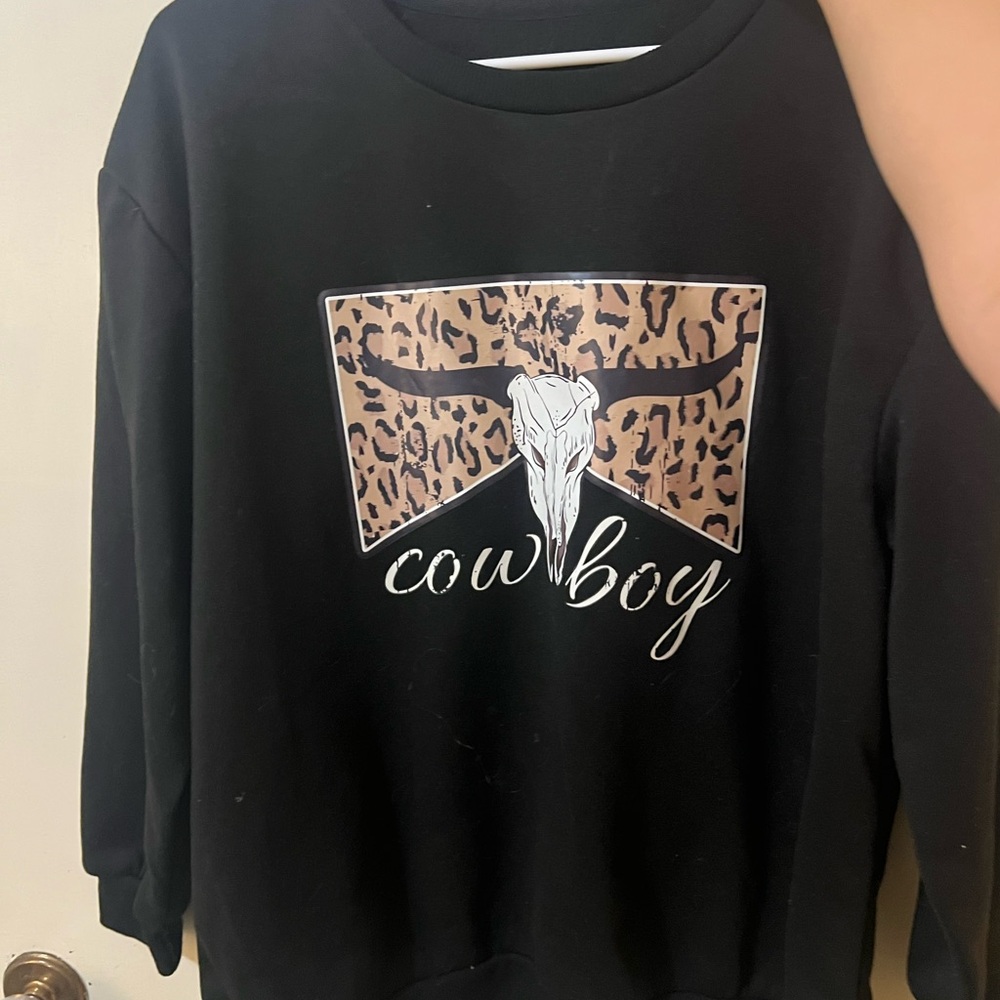 Black Cowboy Graphic Sweatshirt